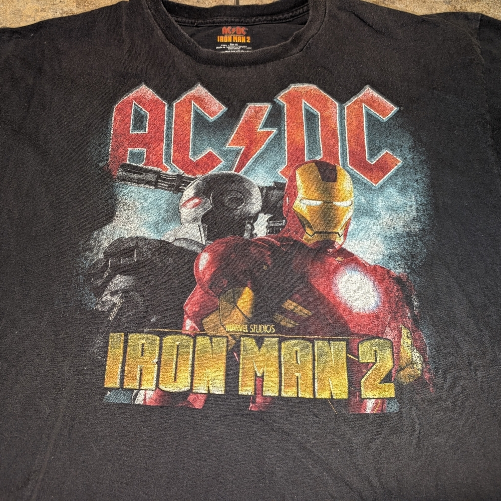 Ac Dc Iron Man 2 Men's Xl Tee Movie Promo